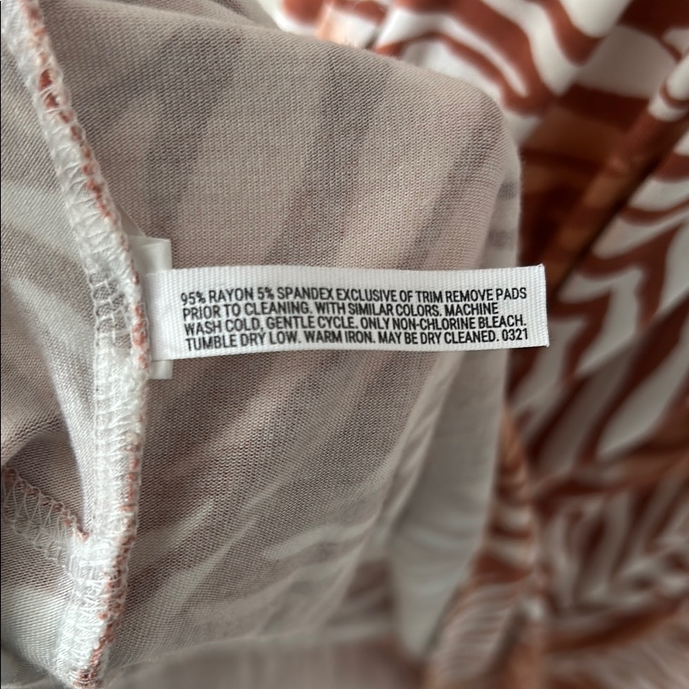 Soma EUC burnt apricot and white shelf bra soma cool fabric knit rayon dress - Picture 5 of 5